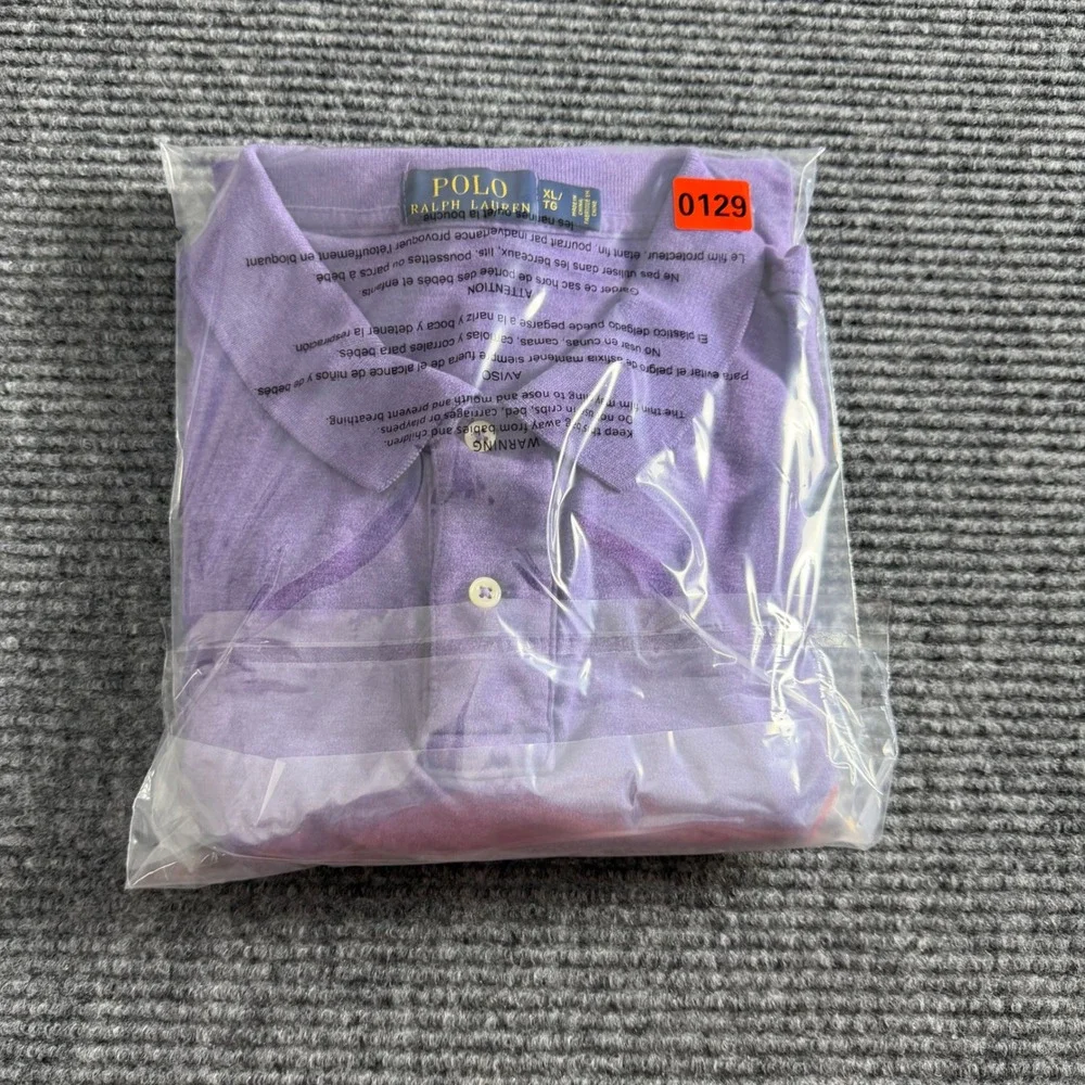 Polo Ralph Lauren Mens XL Purple Heather Short Sleeve Pony Logo Polo Shirt